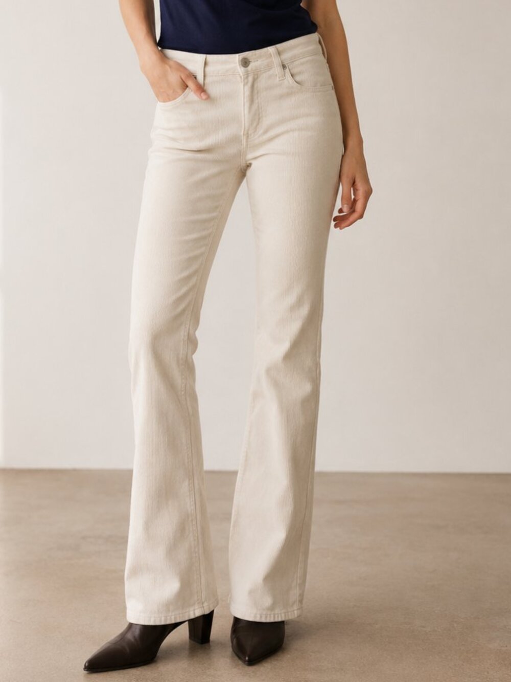 AG Adriano Goldschmied Angel AG-ed Corduroy Low-Rise Bootcut Jean Opal Stone 27